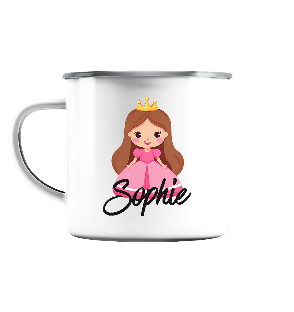 Prinzessin Tasse mit Name - Herzhenkel
