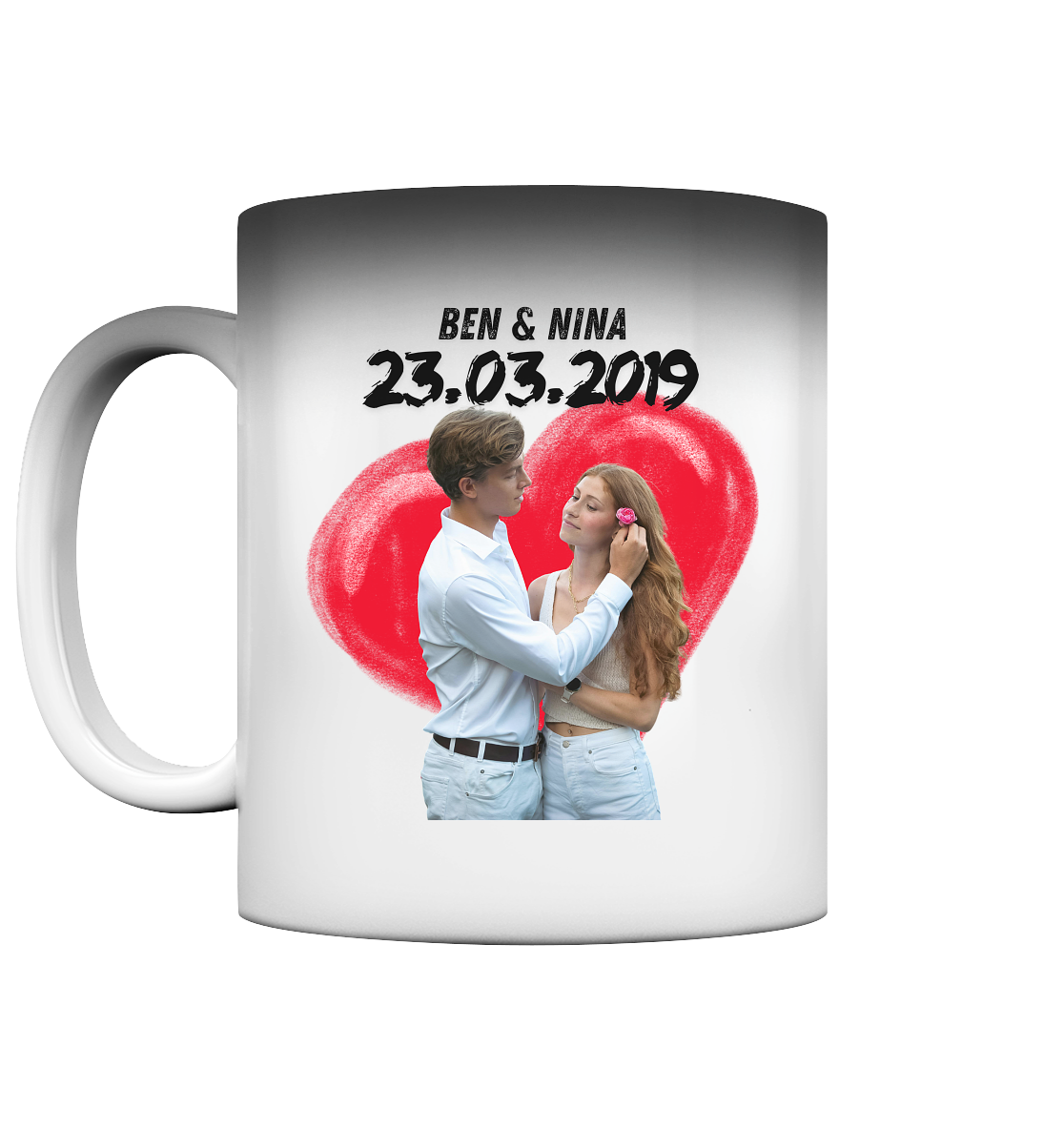 Herz Rot - Personalisierte Zaubertasse by HerzHenkel