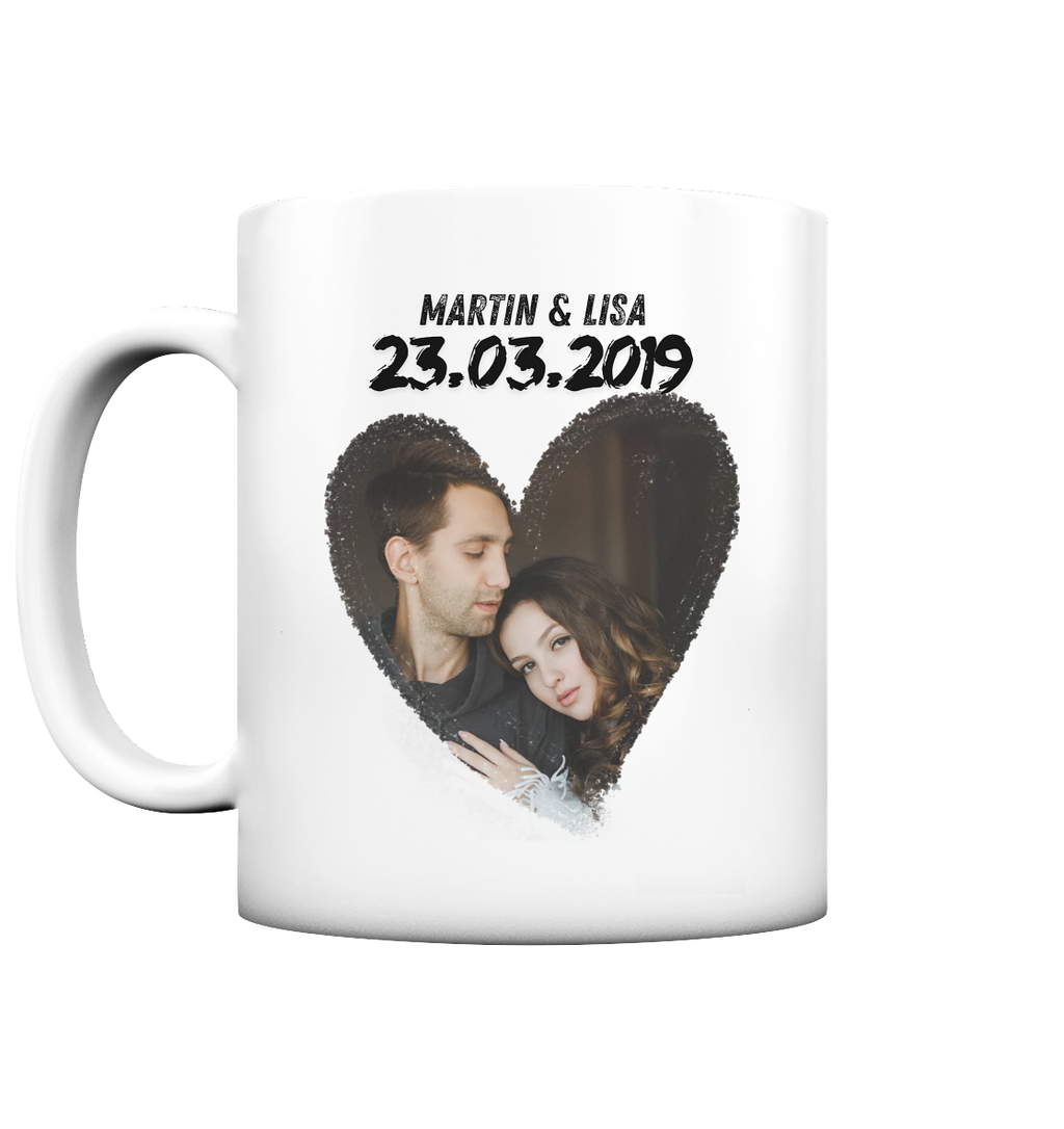 Herz Rahmen Tasse - personalisiert