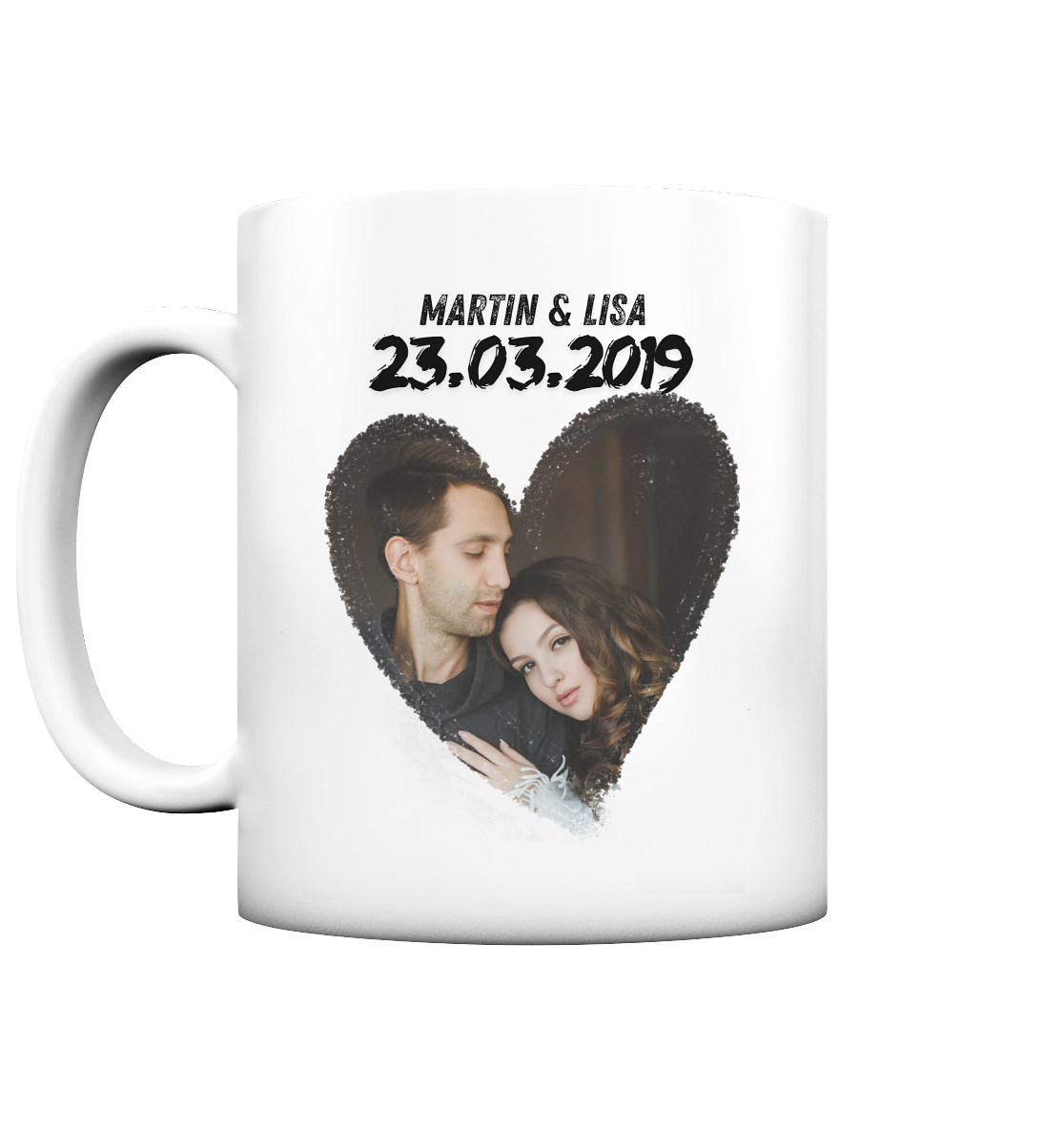 Herz Rahmen Tasse - personalisiert