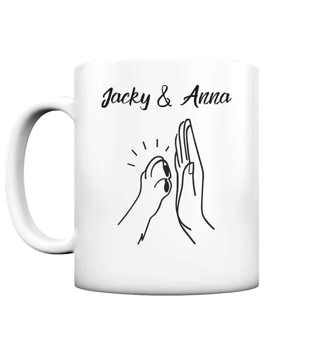 Pfote und Hand Tasse