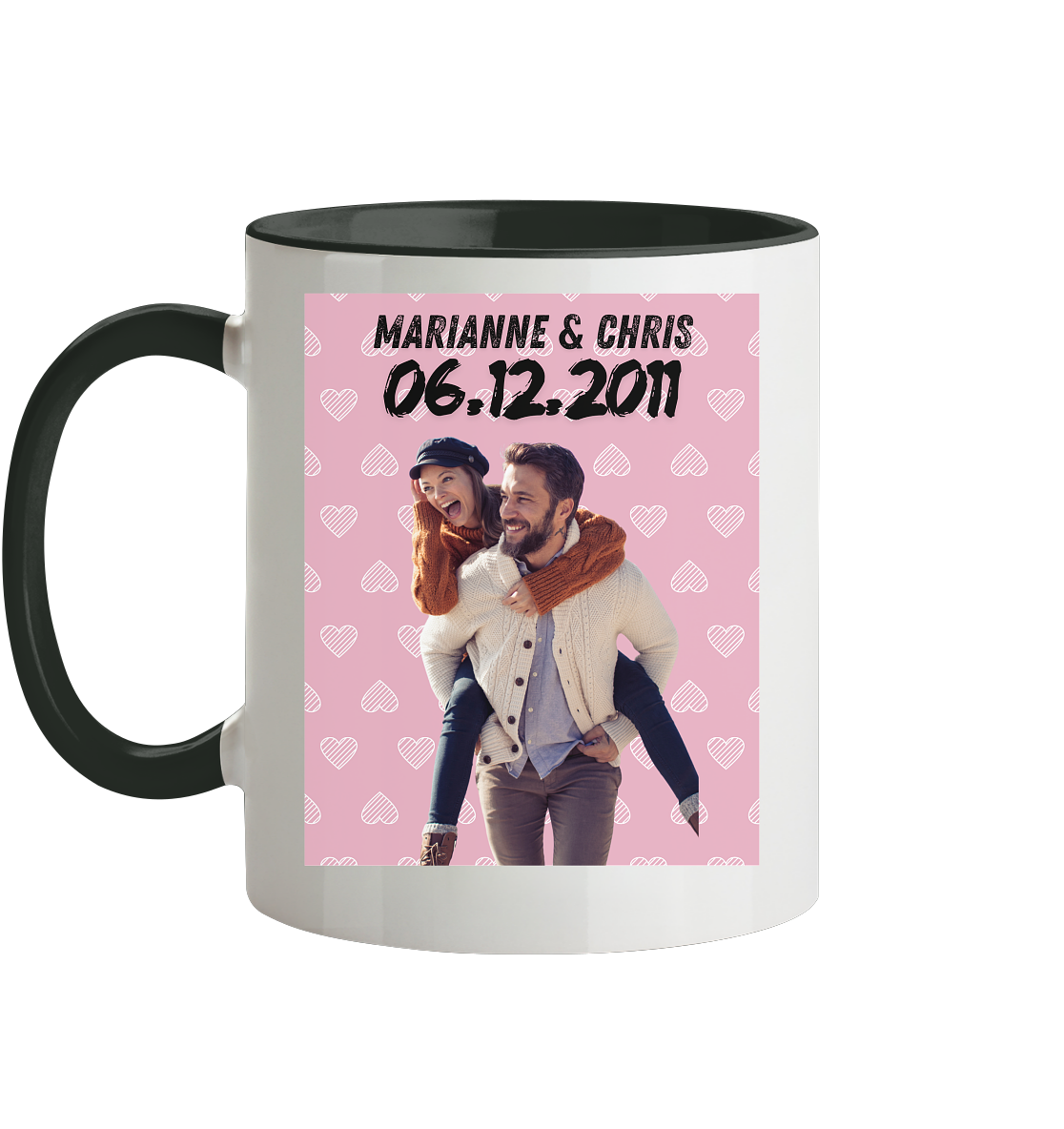 Rosa Traum Tasse  - zweifarbig