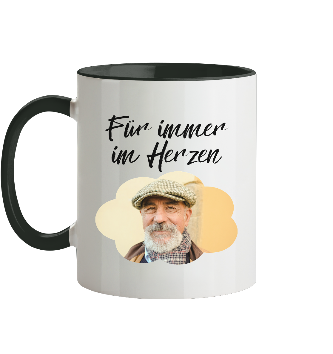 Für immer bei uns Tasse - zweifarbig Herzhenkel©