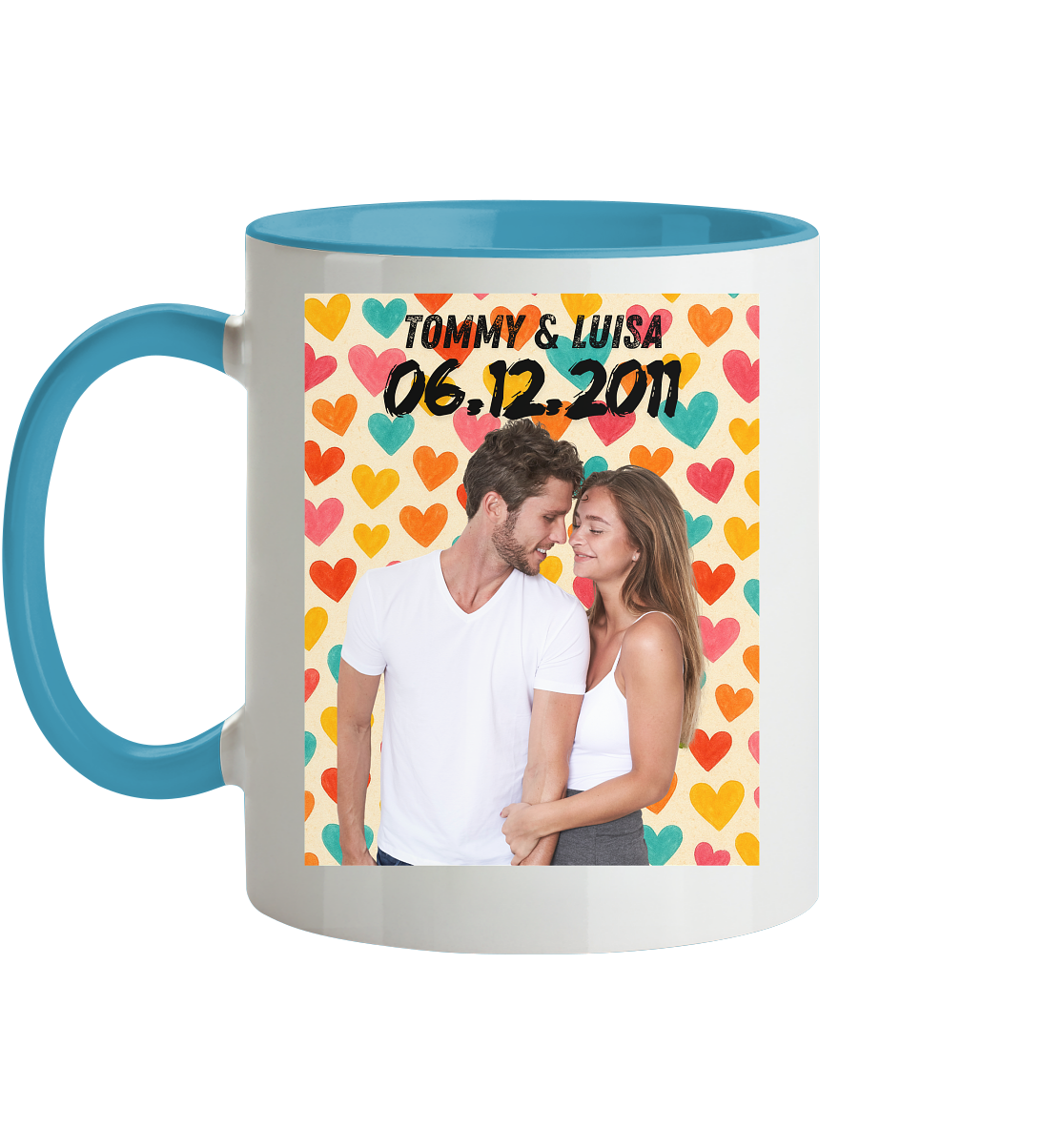 Bunte Liebe Tasse - zweifarbig