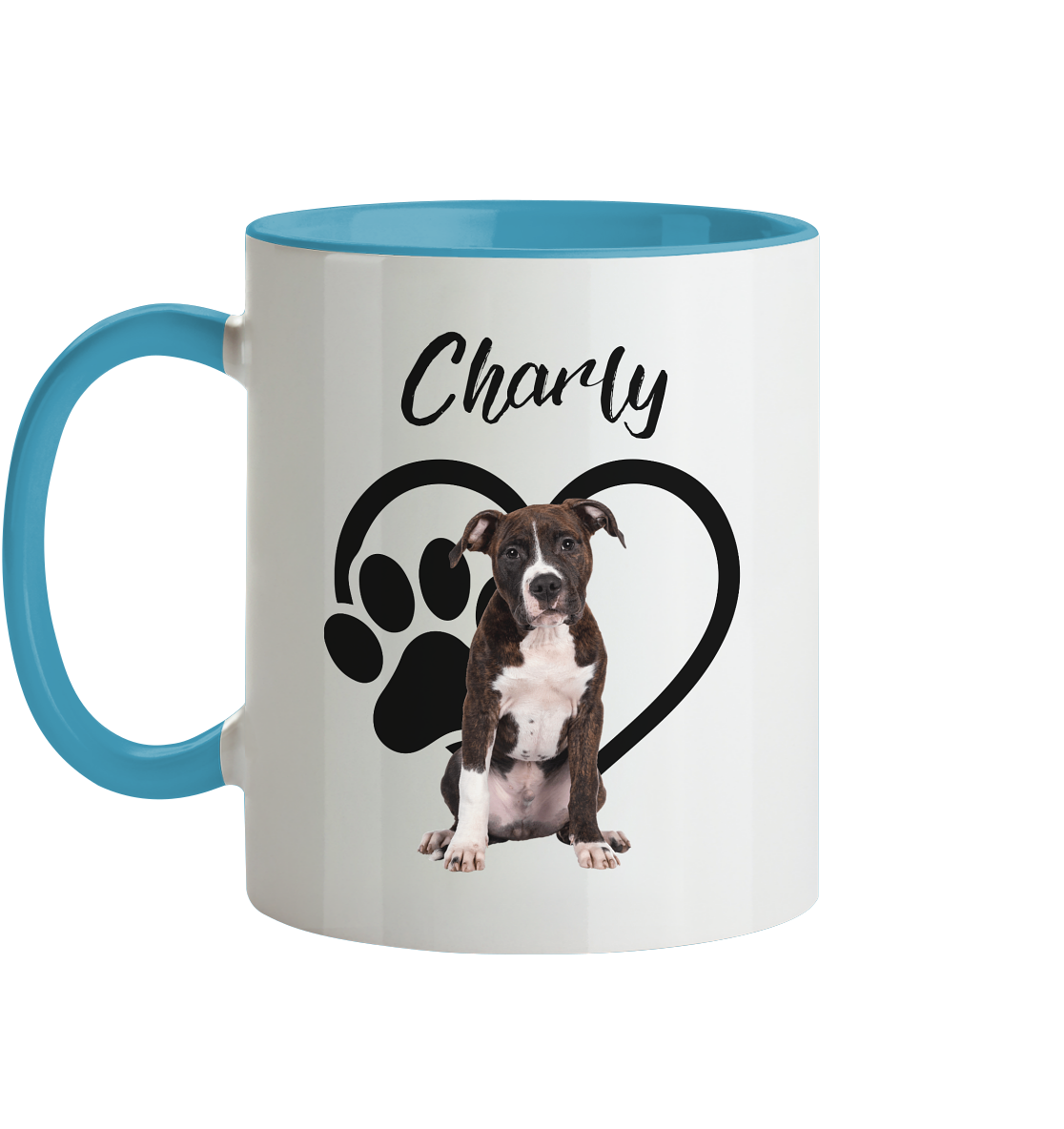 Herzpfote Tasse - zweifarbig