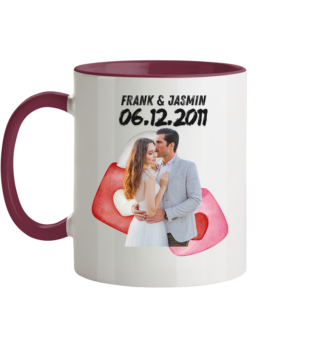 Liebesschloss Tasse - personalisiert by HerzHenkel  - Zweifarbig