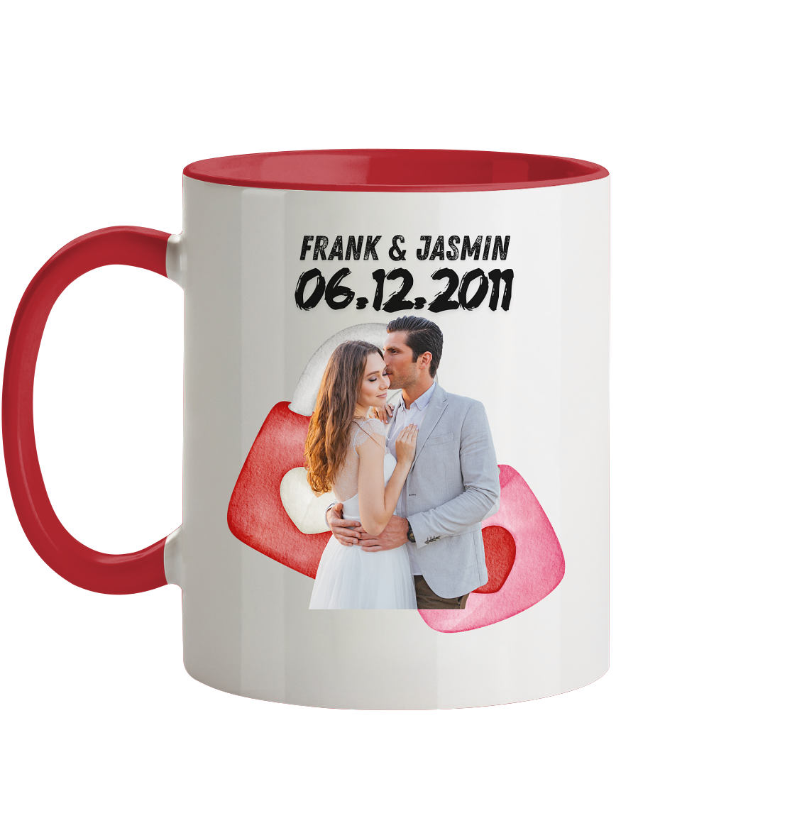 Liebesschloss Tasse - personalisiert by HerzHenkel  - Zweifarbig