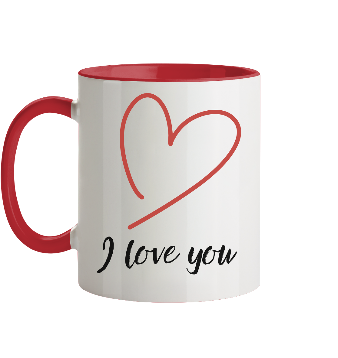 I love you Tasse - Herzhenkel© zweifarbig