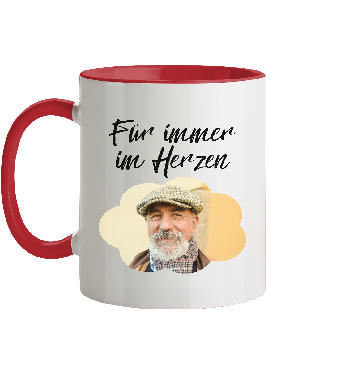 Für immer bei uns Tasse - zweifarbig Herzhenkel©