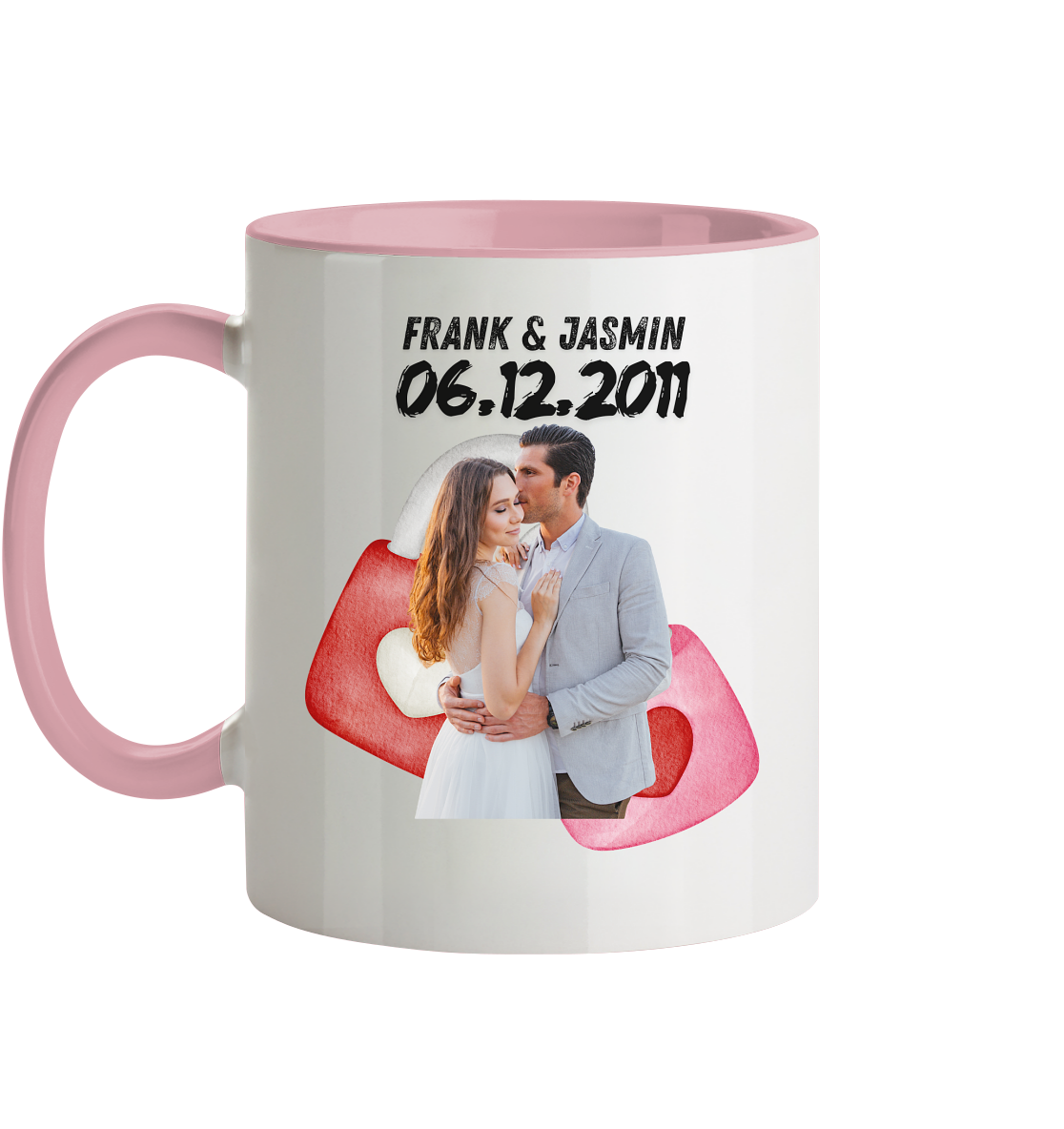 Liebesschloss Tasse - personalisiert by HerzHenkel  - Zweifarbig