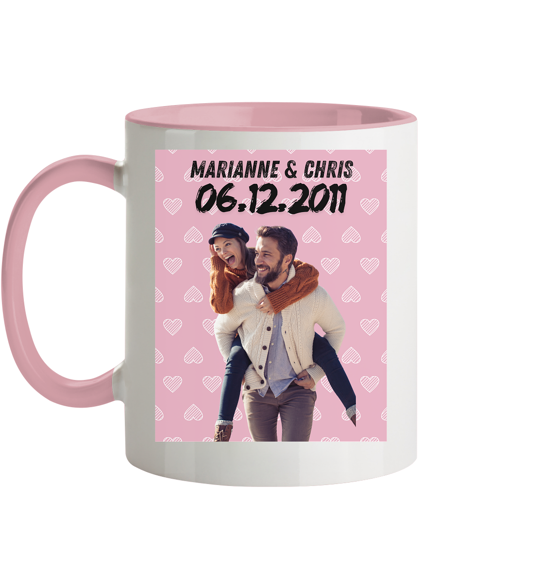 Rosa Traum Tasse  - zweifarbig