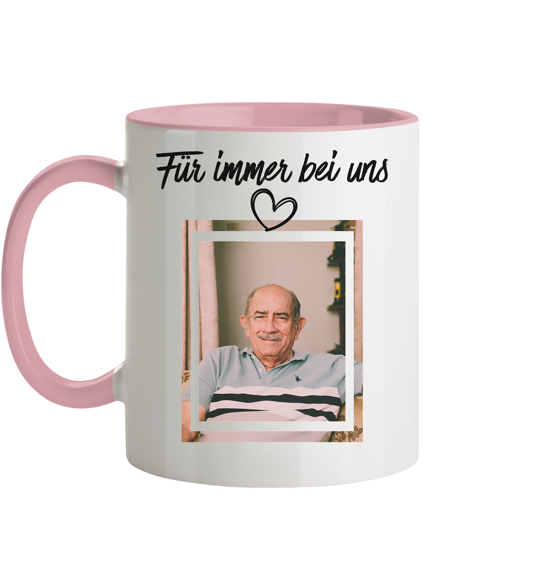Für immer bei uns ❤️ - Tasse zweifarbig Herzhenkel©