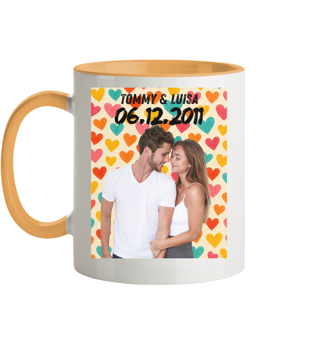 Bunte Liebe Tasse - zweifarbig