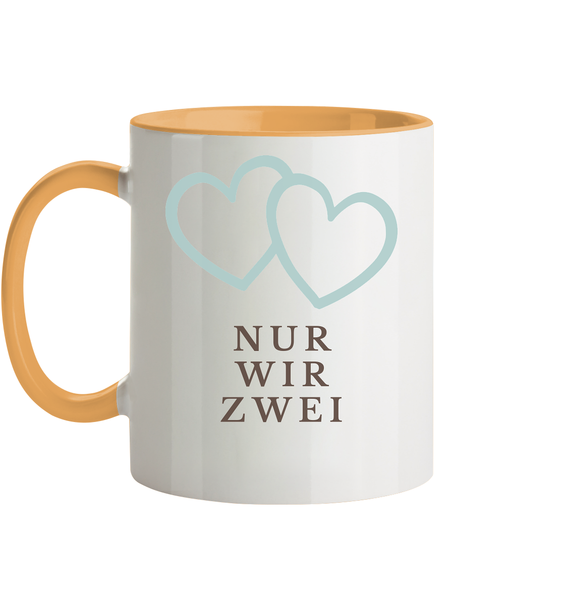 Nur wir zwei Tasse zweifarbig - Herzhenkel