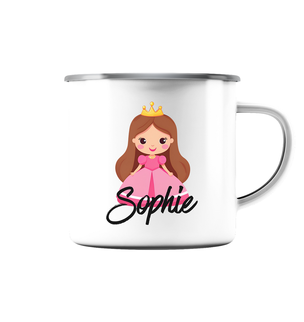 Prinzessin Tasse mit Name - Herzhenkel