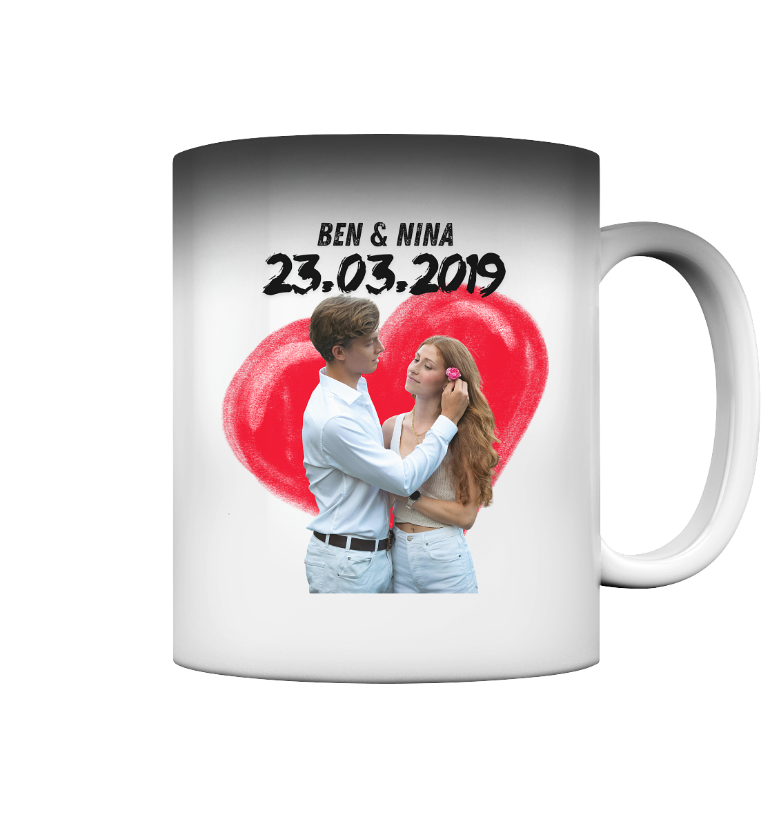 Herz Rot - Personalisierte Zaubertasse by HerzHenkel