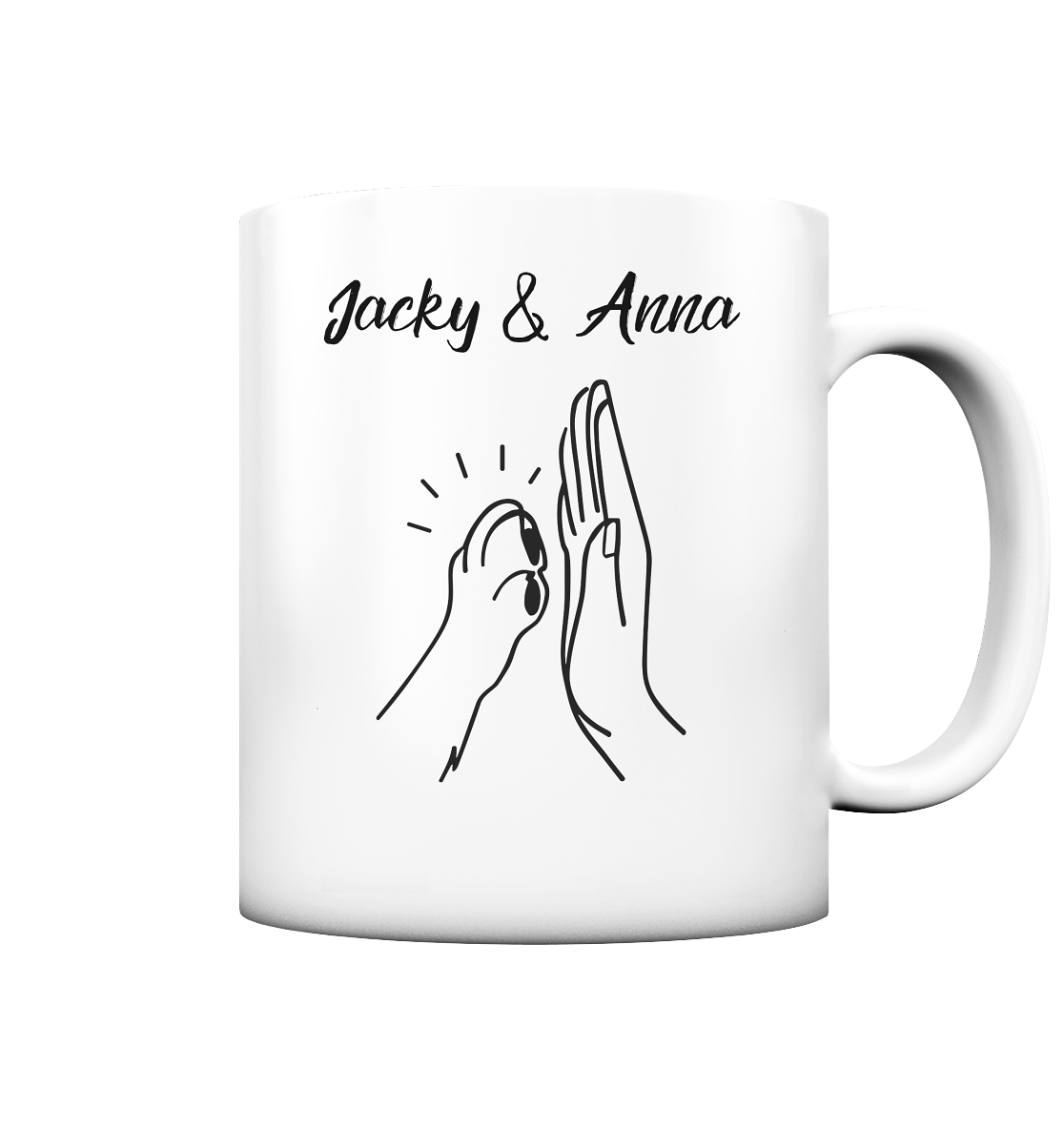 Pfote und Hand Tasse
