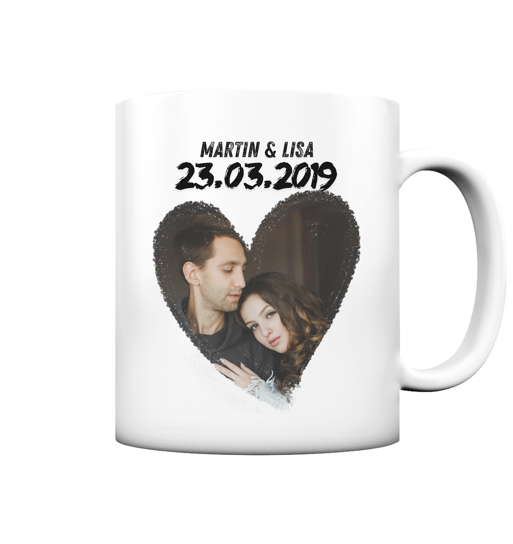 Herz Rahmen Tasse - personalisiert