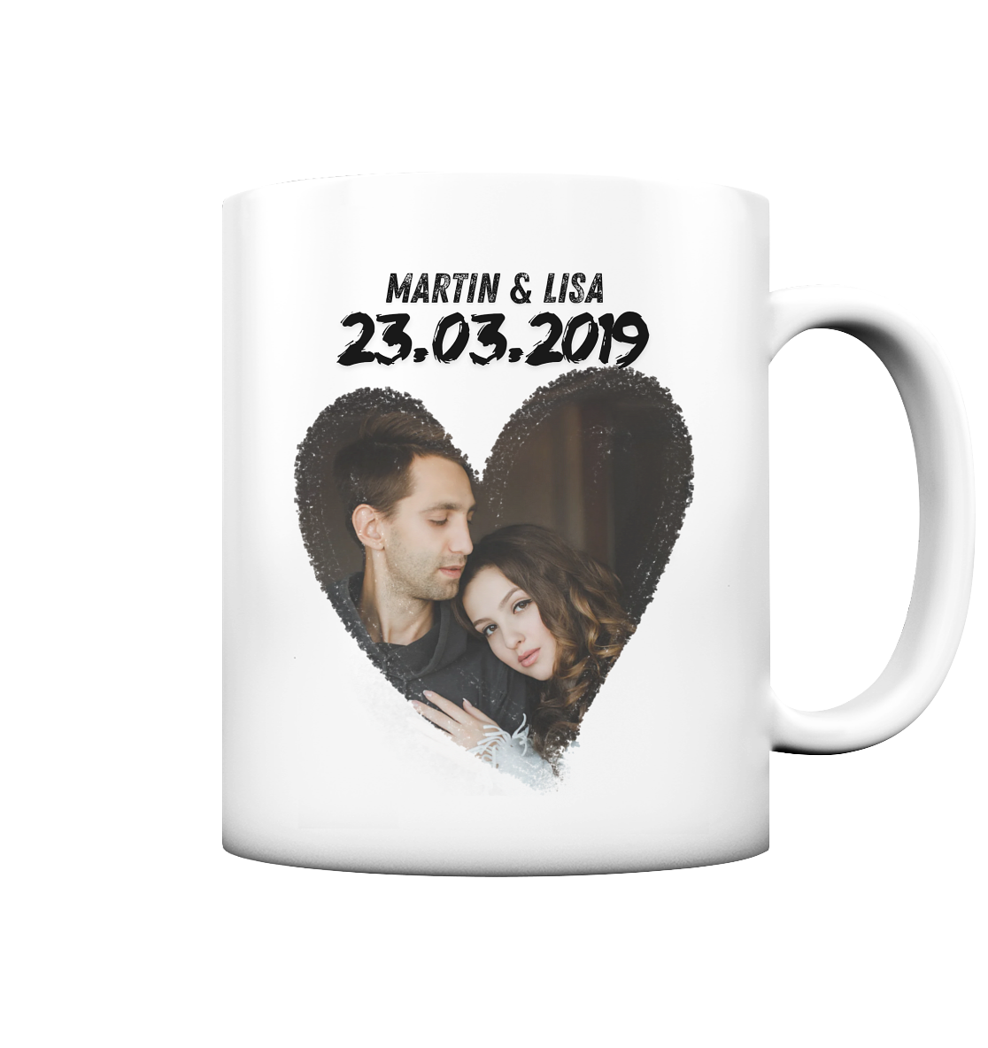Herz Rahmen Tasse - personalisiert
