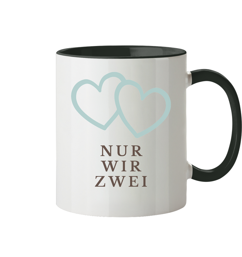 Nur wir zwei Tasse zweifarbig - Herzhenkel