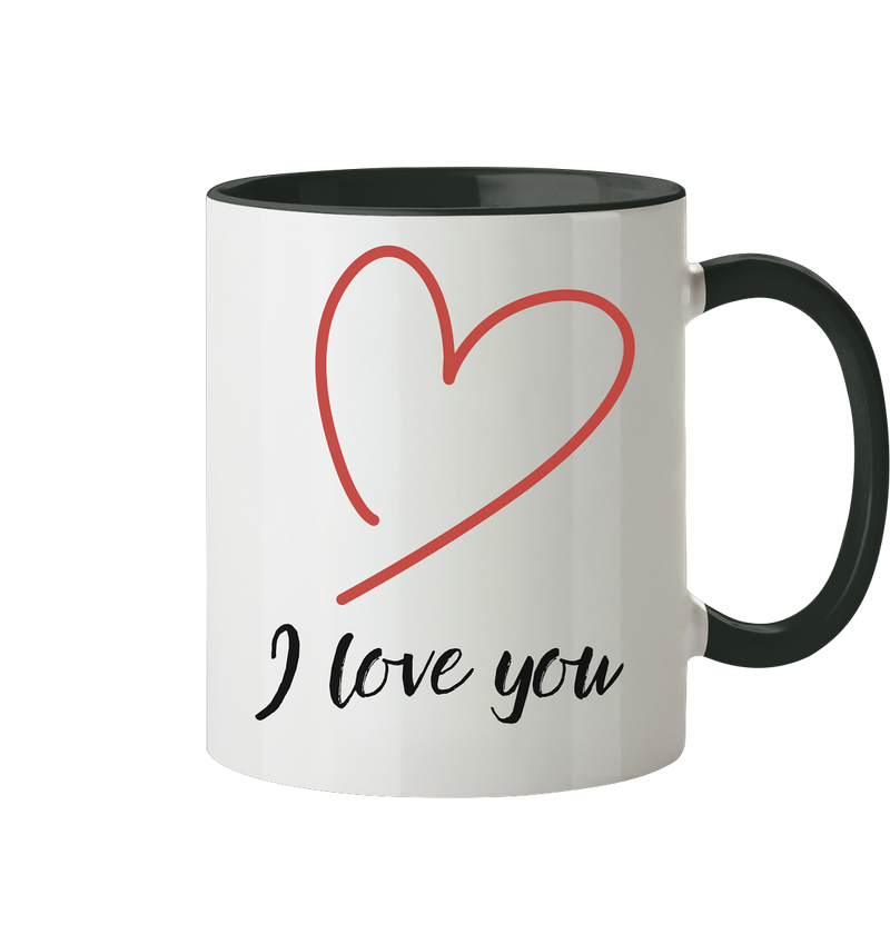I love you Tasse - Herzhenkel© zweifarbig