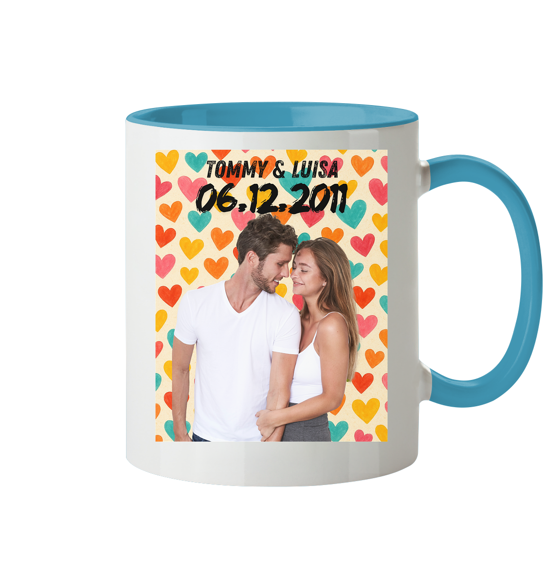 Bunte Liebe Tasse - zweifarbig