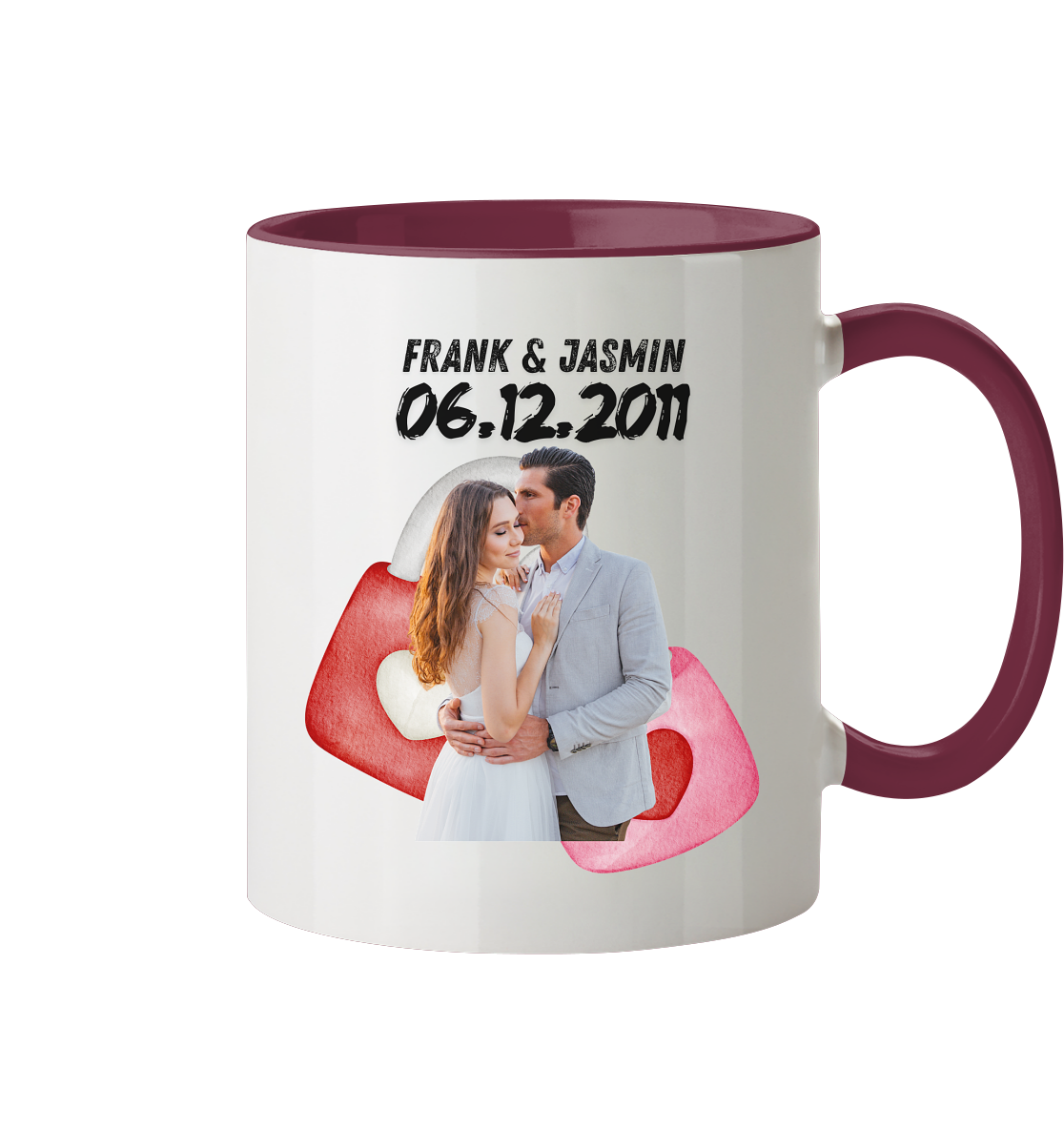 Liebesschloss Tasse - personalisiert by HerzHenkel  - Zweifarbig