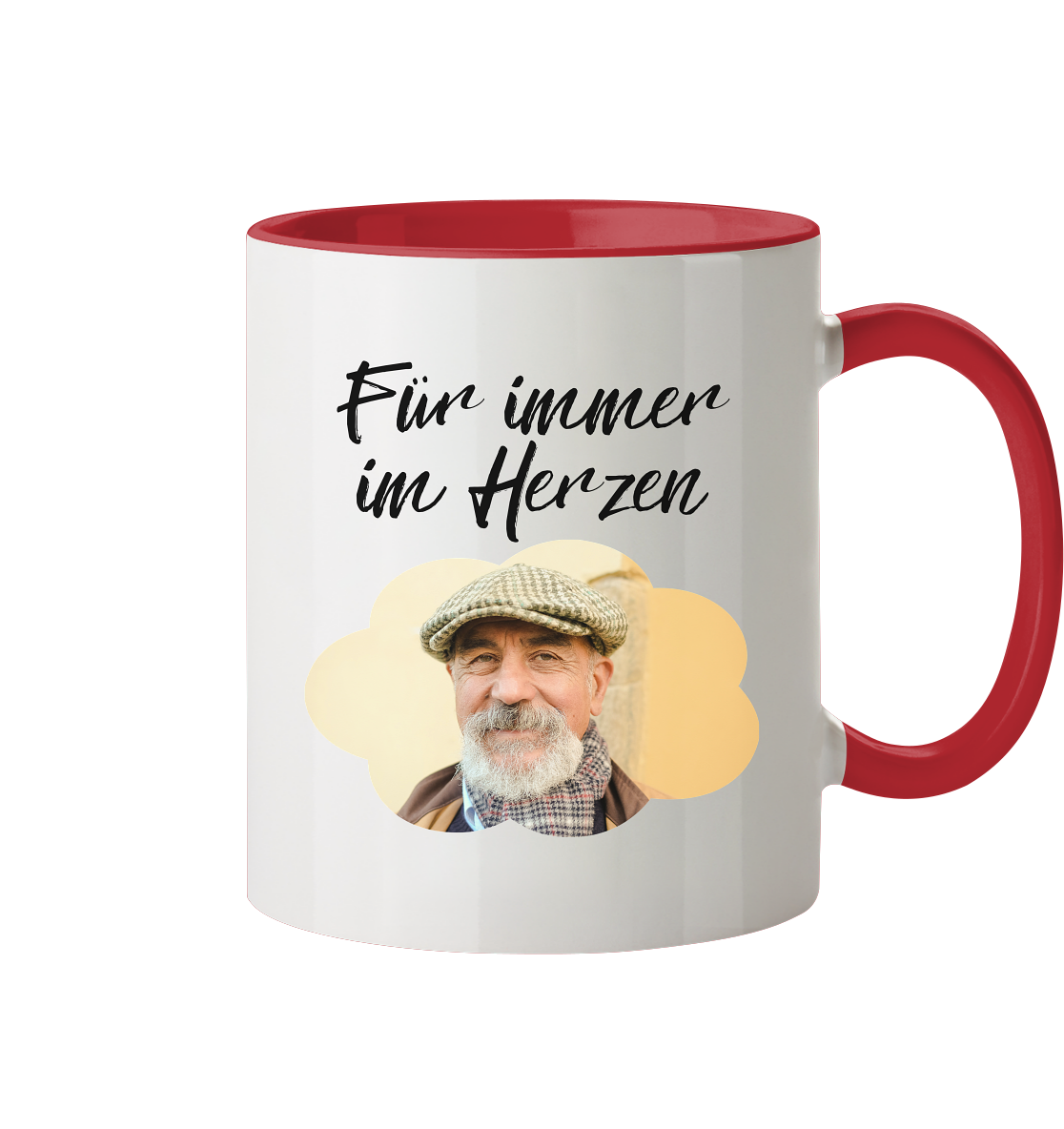 Für immer bei uns Tasse - zweifarbig Herzhenkel©