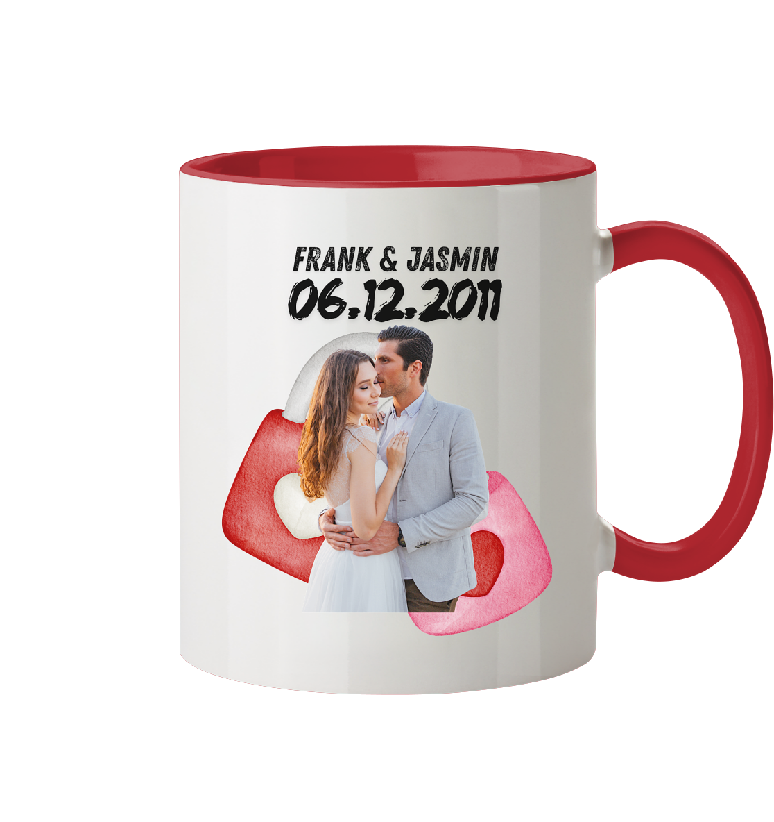 Liebesschloss Tasse - personalisiert by HerzHenkel  - Zweifarbig