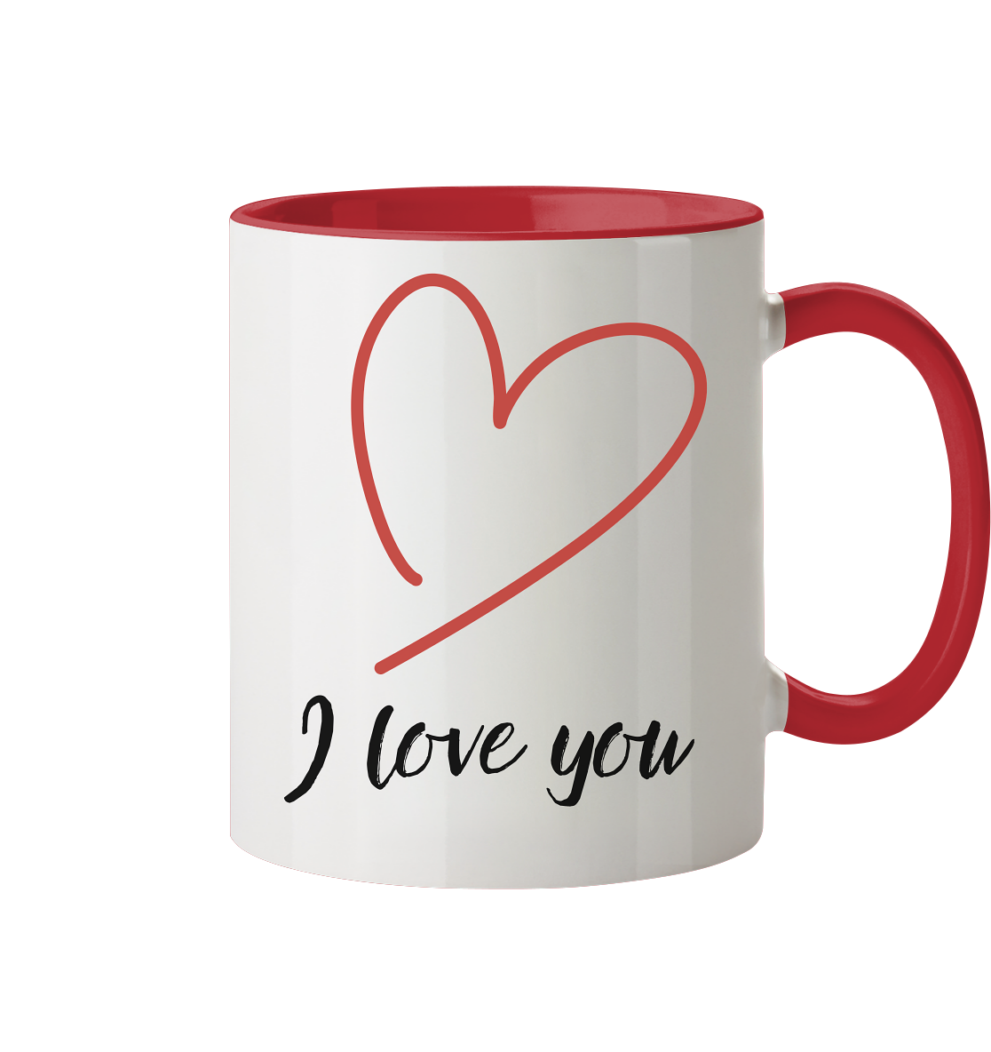 I love you Tasse - Herzhenkel© zweifarbig
