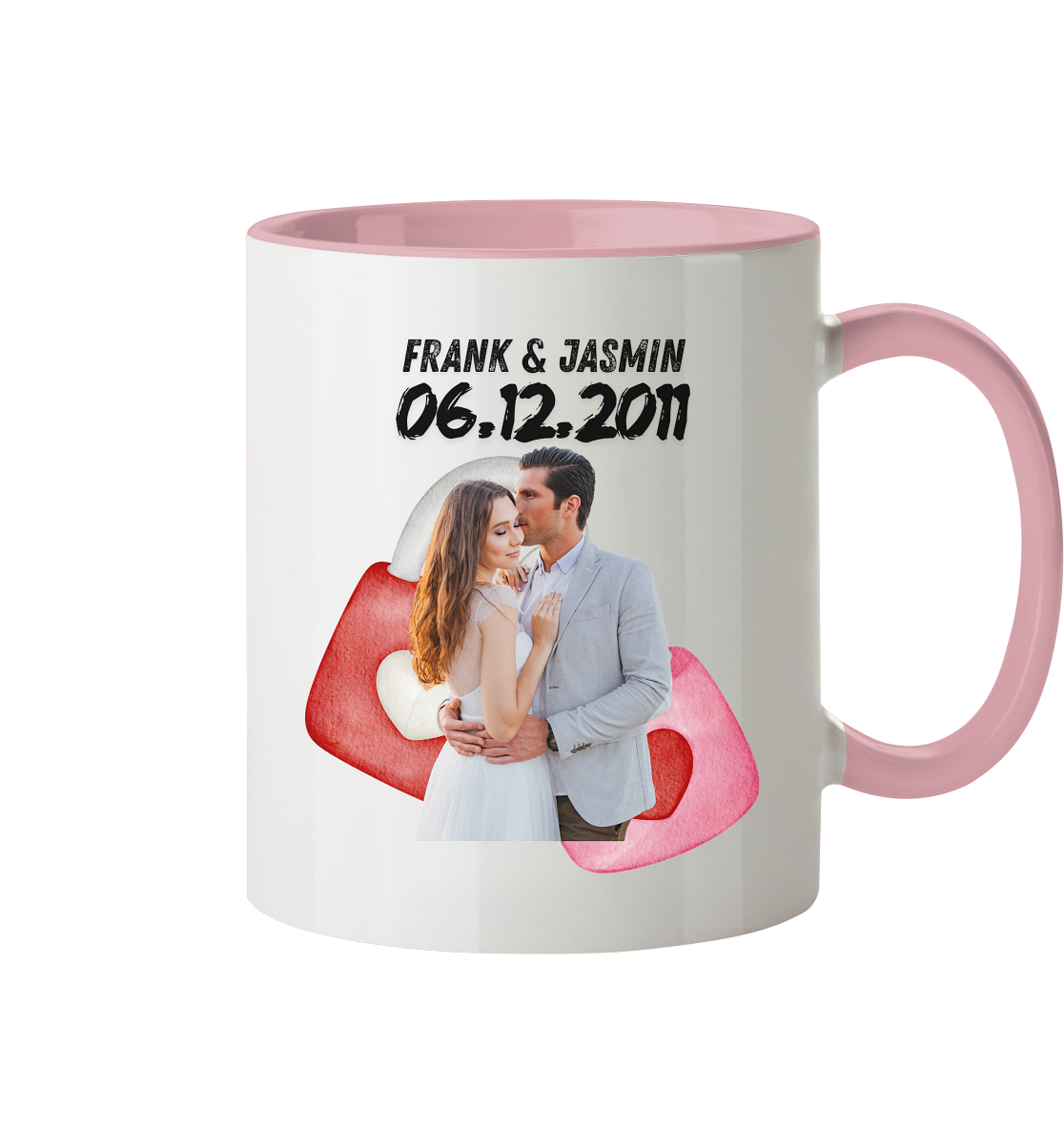 Liebesschloss Tasse - personalisiert by HerzHenkel  - Zweifarbig