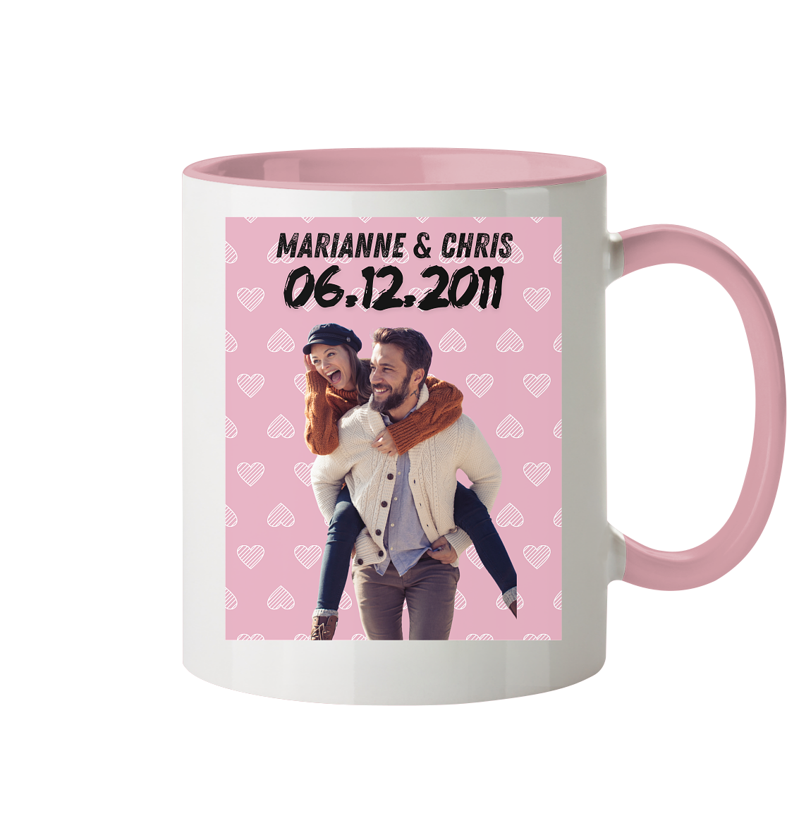 Rosa Traum Tasse  - zweifarbig