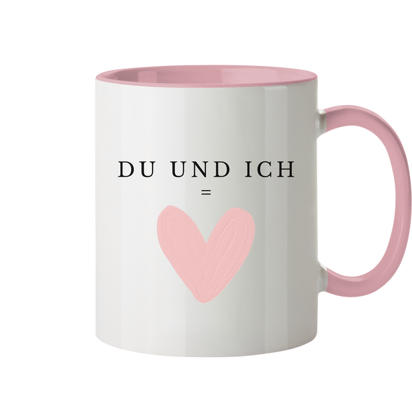 Du &  Ich Tasse - Herzhenkel© - Tasse zweifarbig