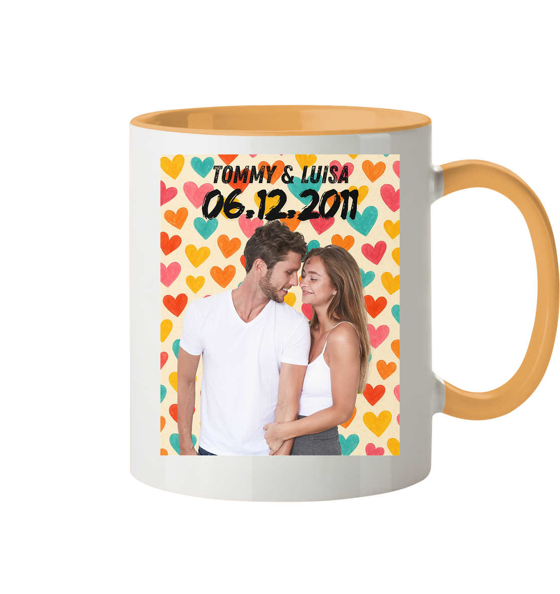 Bunte Liebe Tasse - zweifarbig