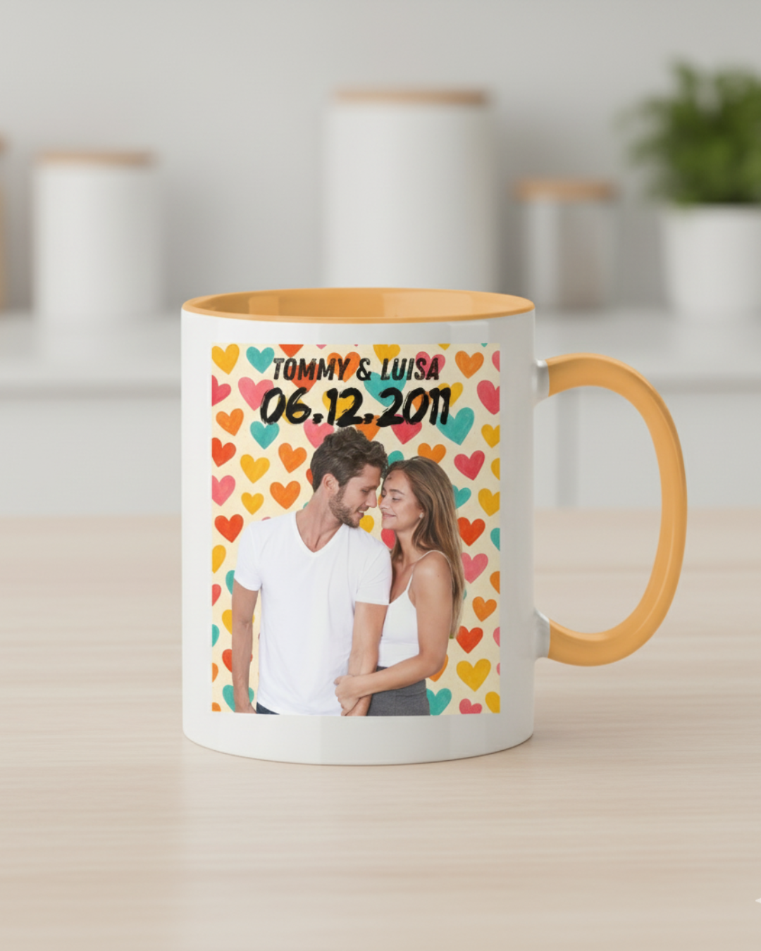Bunte Liebe Tasse - zweifarbig