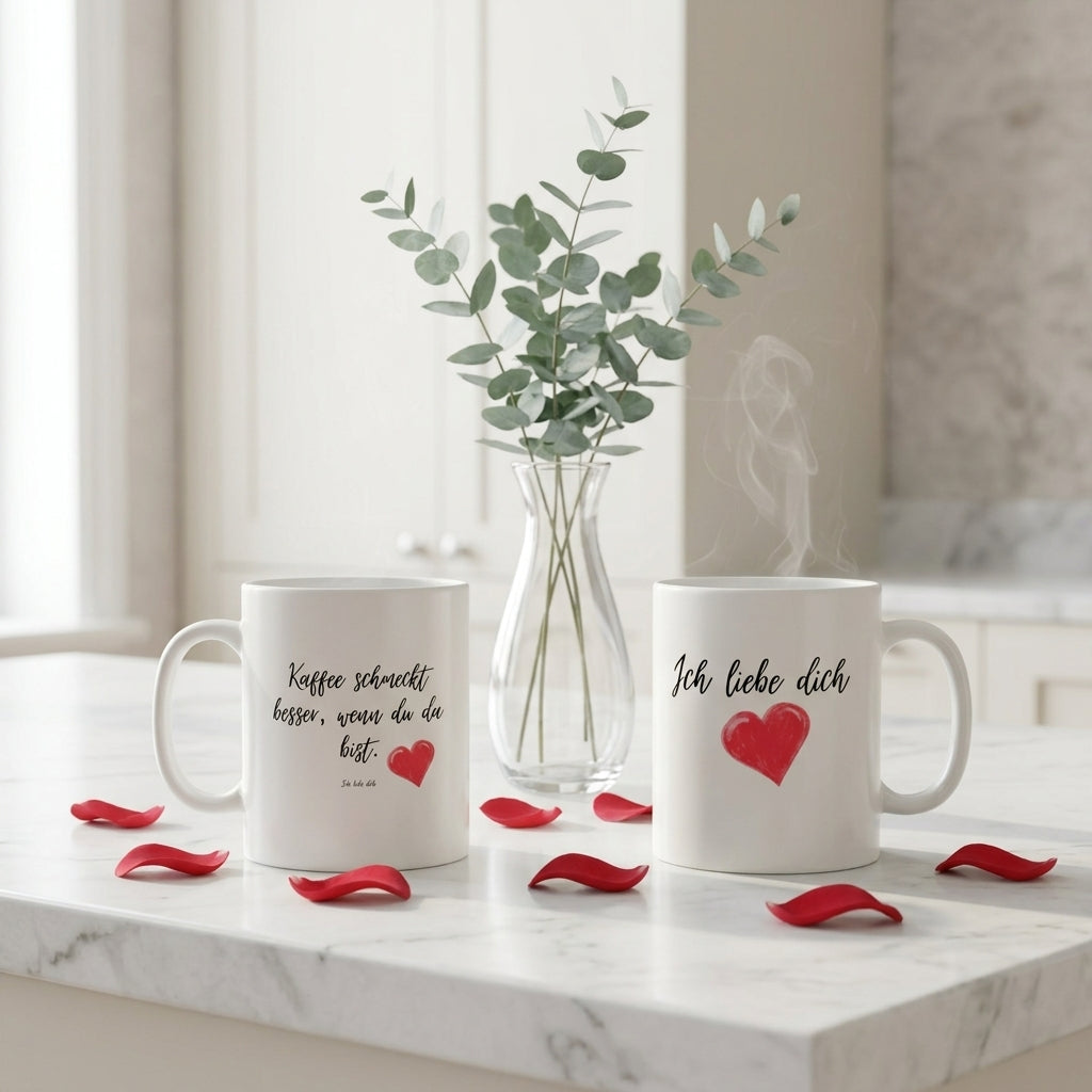 Kaffee schmeckt besser wenn du da bist Tasse