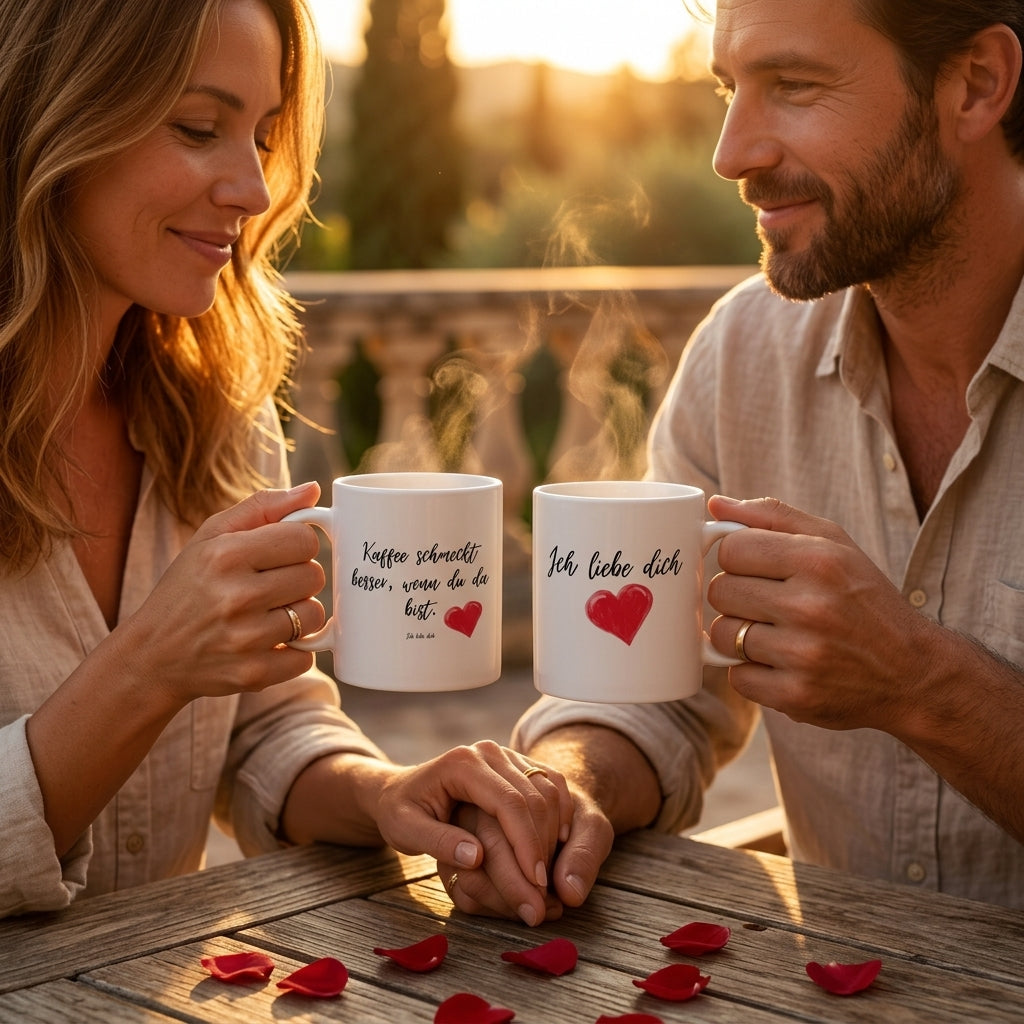Kaffee schmeckt besser wenn du da bist Tasse