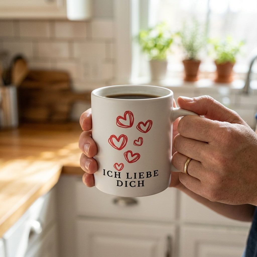 Ich Liebe Dich Tasse - Herzhenkel©