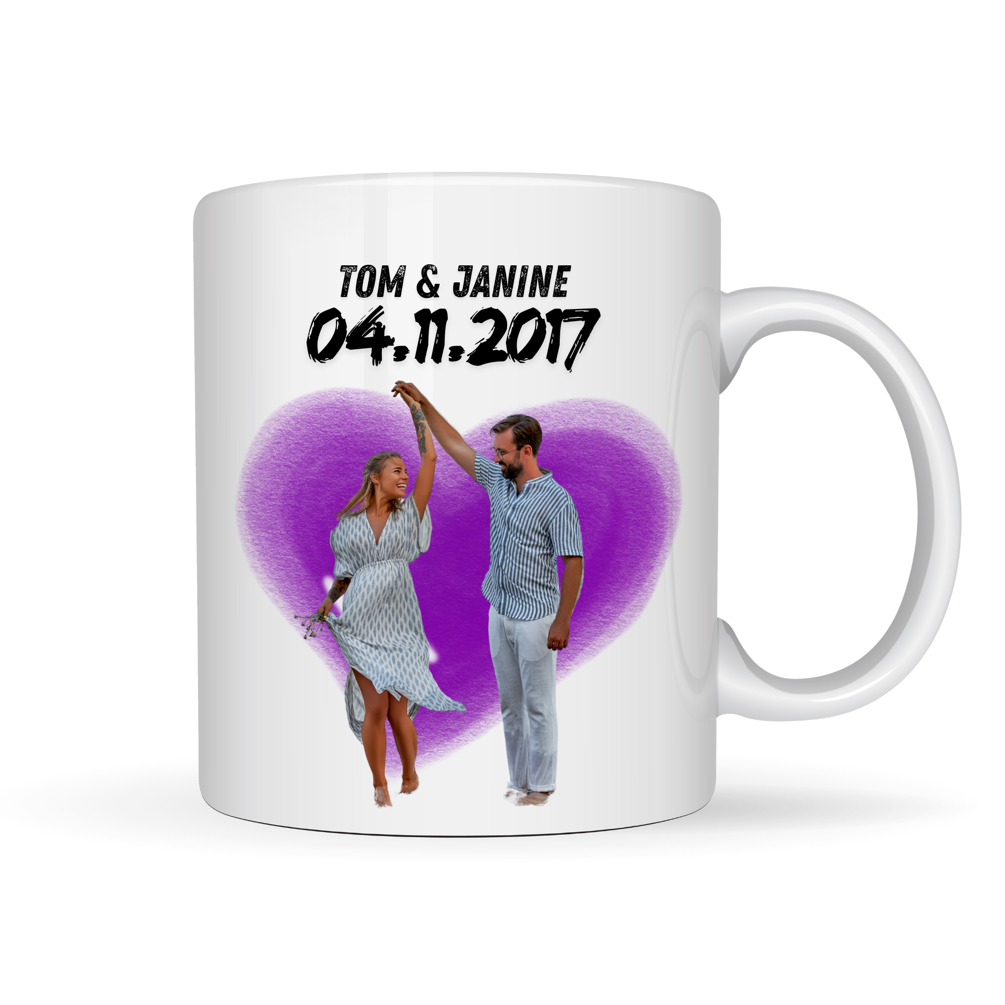 Lila Herz - personalisiert by HerzHenkel