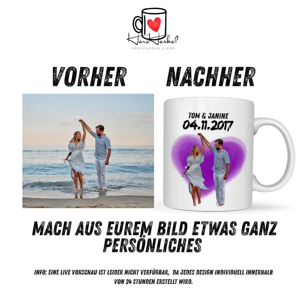 Lila Herz - personalisiert by HerzHenkel
