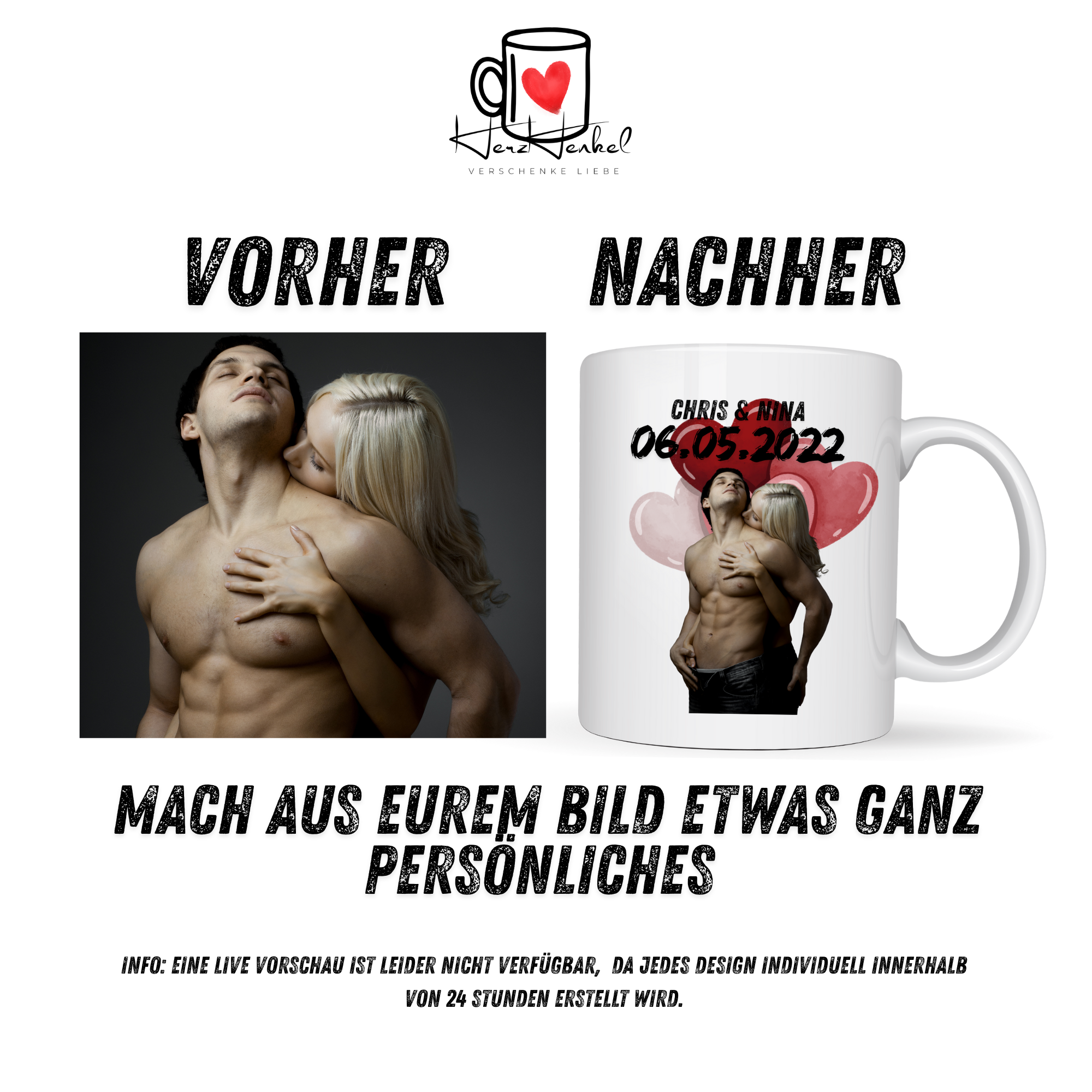 BallonHerz -personalisiert by HerzHenkel - Tasse matt