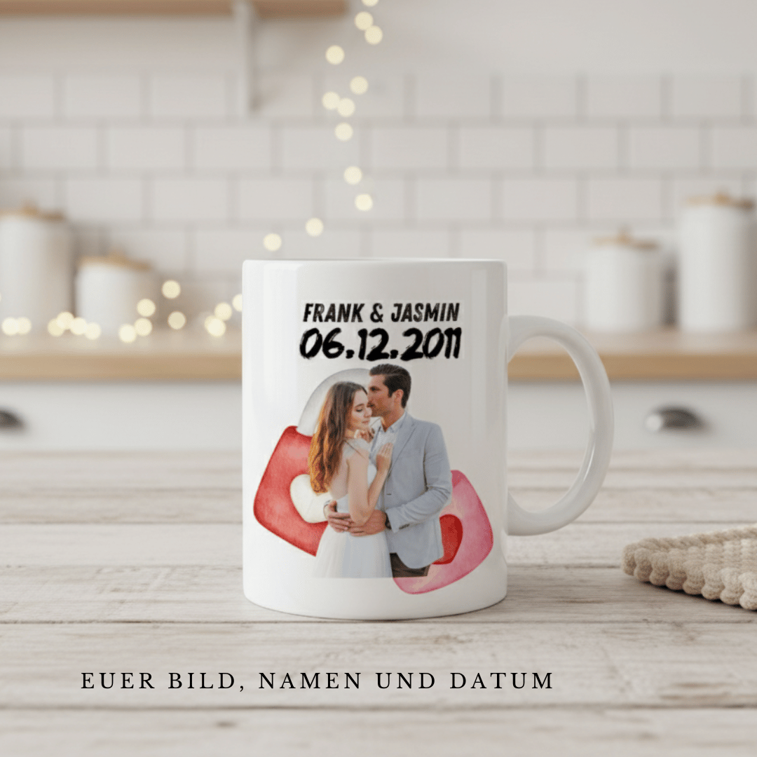 Liebesschloss Tasse - personalisiert by HerzHenkel
