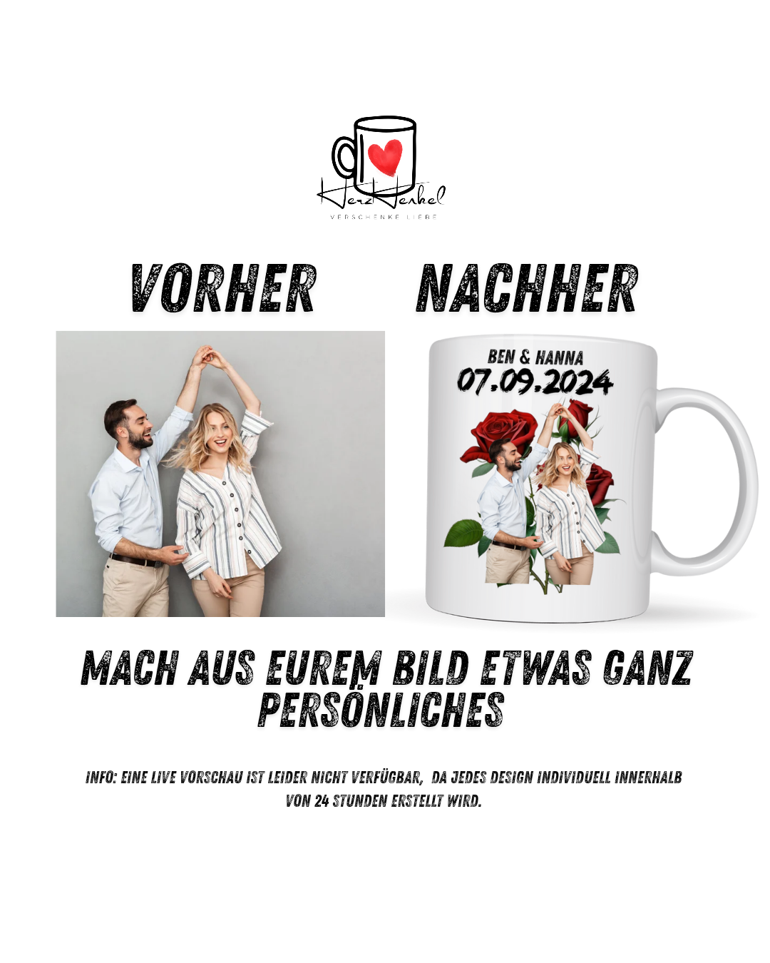 Rote Rosen - personalisiert by HerzHenkel